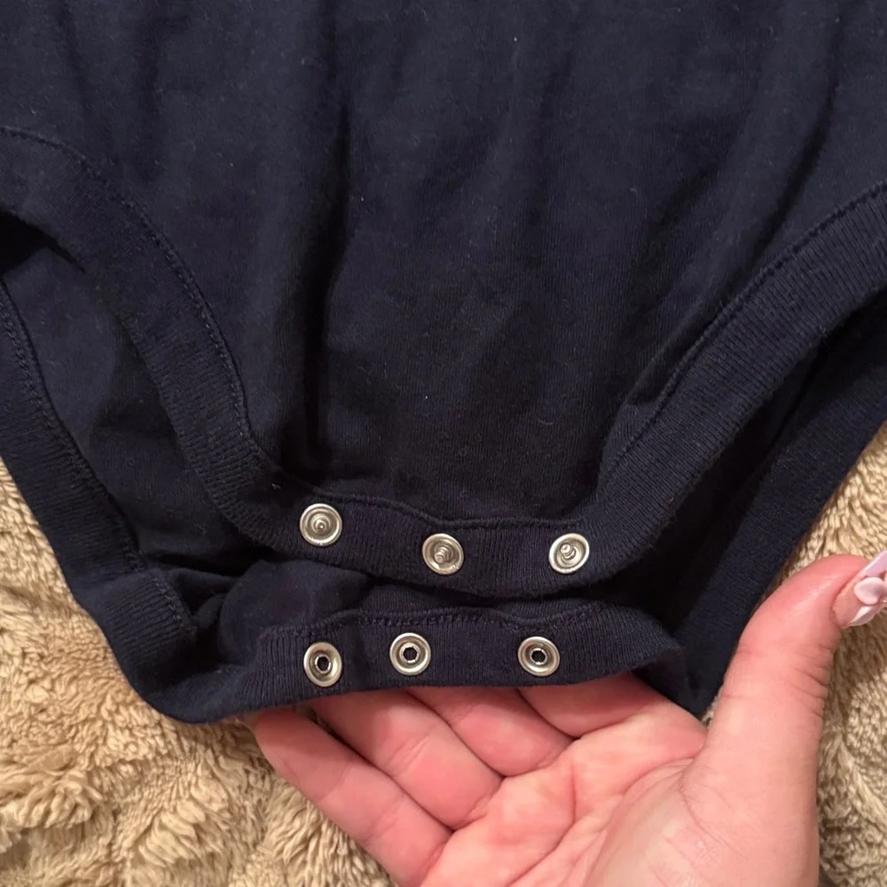 BUNDLE GET 2 Navy & GRAY  LSleeve Kids One-Piece Bodysuit - Embroidered Pocket